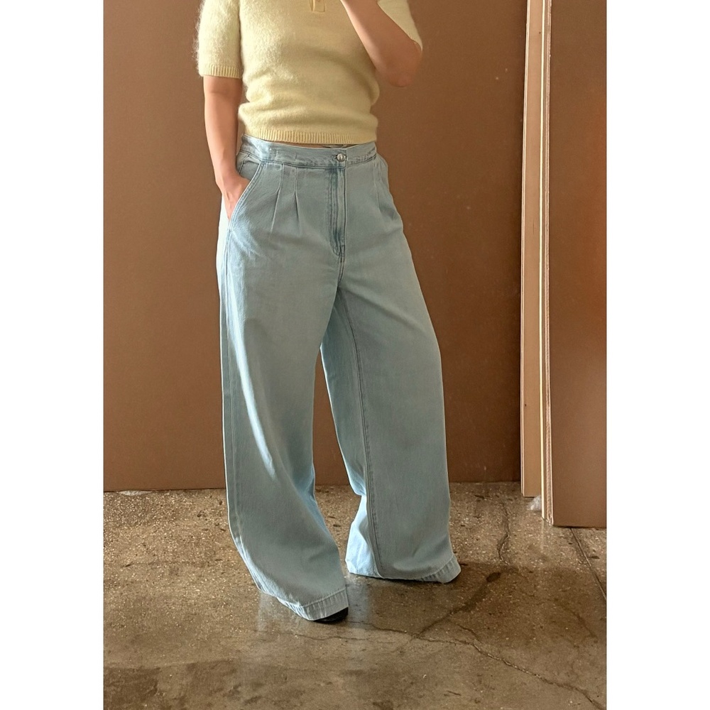 Madewell The Harlow Wide-Leg Jeans Airy Denim Light Wash High Rise Size [28]